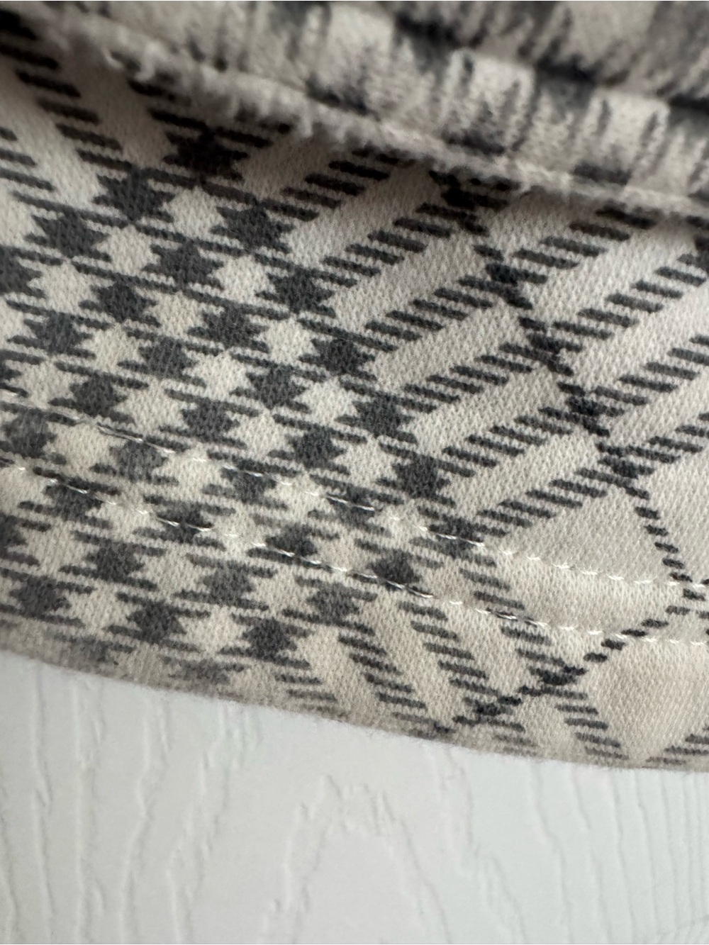 5/$30 Maurices Ivory and Gray Plaid Double-Breasted Peacoat - Picture 2 of 6